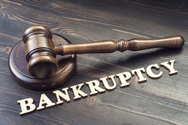 Judges gavel and bankruptcy