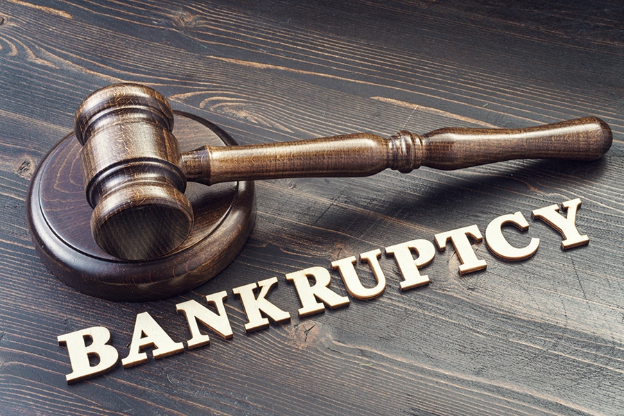 Judges gavel and bankruptcy