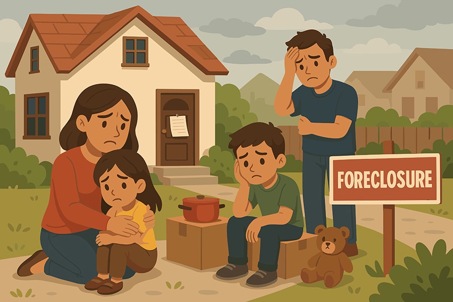 Family Facing Home Foreclosure